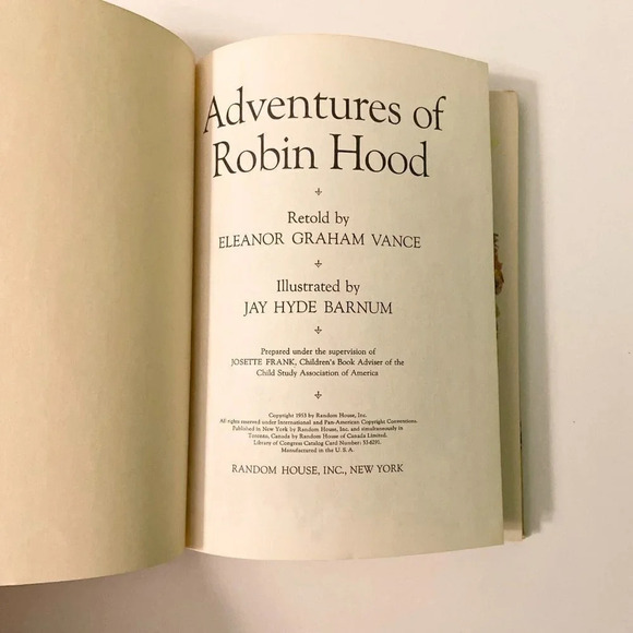 Vintage 1953 Adventures of Robin Hood and Pinocchio  Double Sided Book Hardcover - Picture 11 of 16